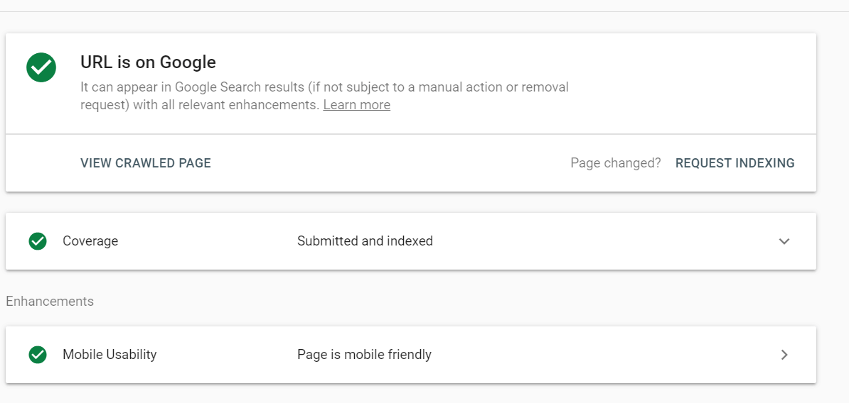 google search console indexing