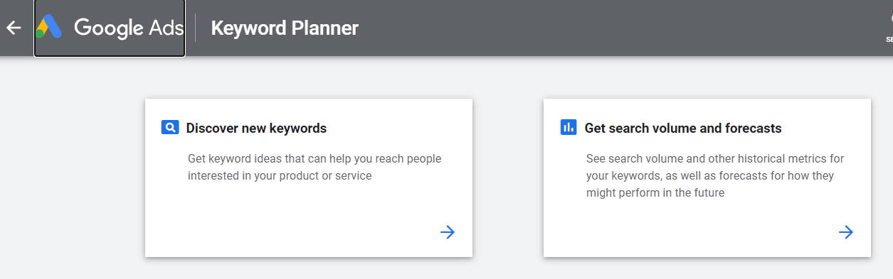 keyword planner in google ads