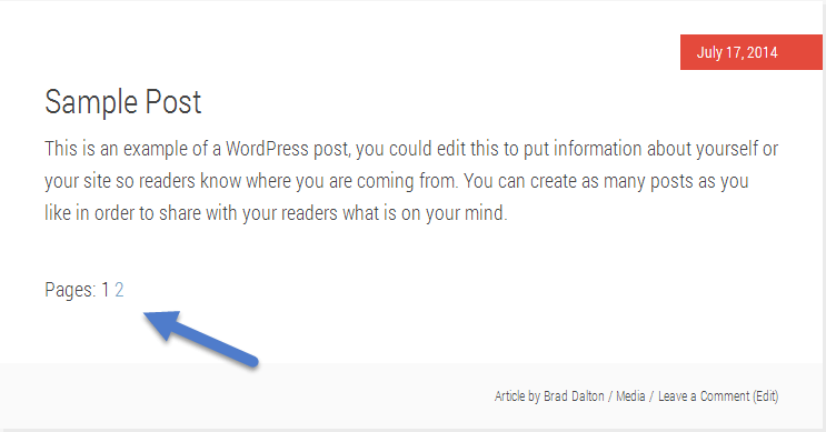 post pages pagination sample