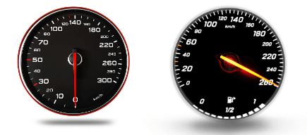 speed up with speedometer