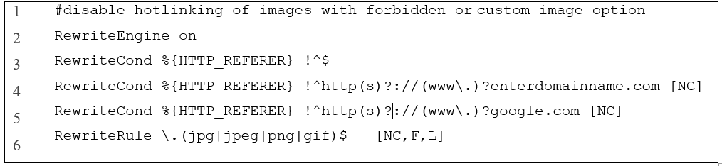 9 -  Disable Leaching and Hotlinking images