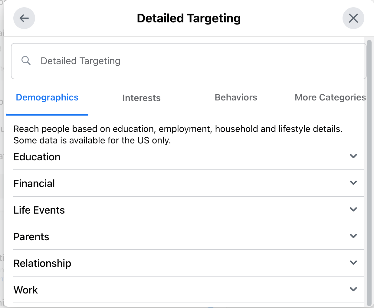 demographics in detailed targeting