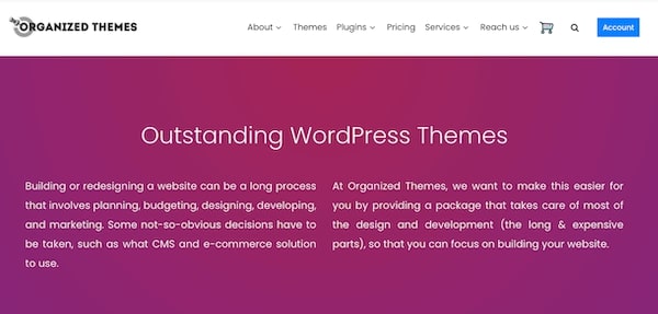 Organized theme wordpress 