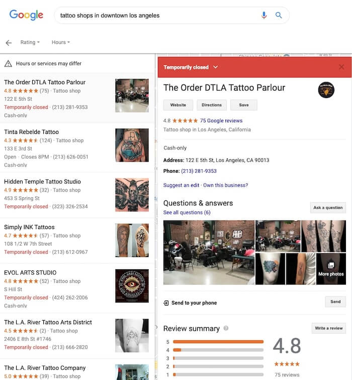 tattoo shops in downtown los angeles keywords search result